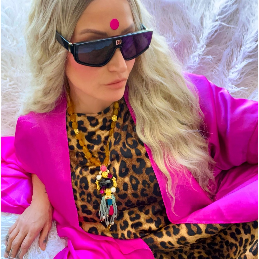 Leopard satin Kaftan